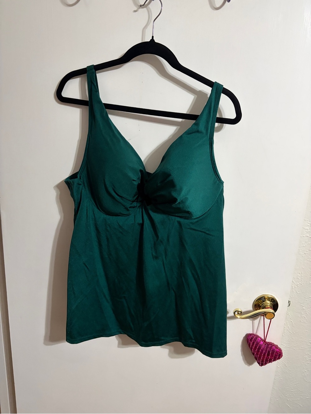 💜 40DD Cacique Emerald Green Tankini Bathing suit Swimsuit Top